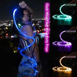 Led Rave Toy LED Fibre optic whip with 360 ° rotation super bright and glowing Ray toy EDM pixel flow lace dance festival night party disco dance whip d240527