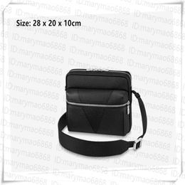 NEW Mens OUTDOOR Messenger BAG Patchwork leather Crossbody Shoulder Bags Classic black zip Postman school bookbag Handbags with dust ba 232o