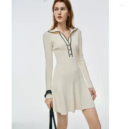 Casual Dresses IOO Women 2024 Slim Fit Bodycon Mint Ribbed Mini Dress Brand Designer