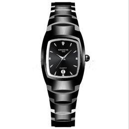 Kingnuos Luxury Lovers Couples Quartz Square Diamond Watches 40MM Dial Mens 25MM Diameter Womens Watch Adjust Strap Calendar Wristwatch 285j