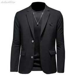 S-5xl Frühling und Herbst neuer Männer Slim Business Casual Anzug Koreanische Version Anti-Falten-Nicht-Eisen 2023 Plus-Size-Jacke reine Baumwolle CF72