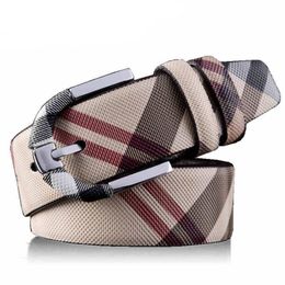 Fashion Wild Stripe Men Women Real Leather Belt Designer High Quality Waist Belts Metal Pin Buckle Strap 221h