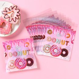 Gift Wrap 50pcs Donut Party Candy Bags Doughnut Biscuit Packing Bag Wedding For Kid Girl Birthday Supplies Baby Shower