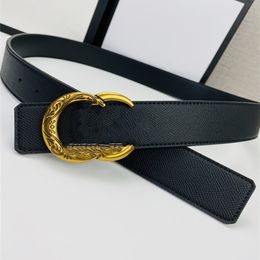 High quality black leather belt for men and women versatile designer brand multi-style letter buckle 296k