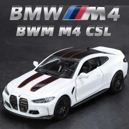Diecast Model Cars 1/36 M4 CSL alloy toy car model with high simulation genuine metal door opening and back pulling function boys birthday gift series T240524