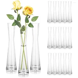 Vases Glass Bud For Centrepieces Set Of 18 Handmade Modern Clear Small Skinny Decorative Single Flower Vase