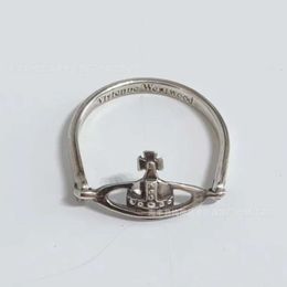 Высокая версия Viviane Westwood Empress Dowager Little Saturn Ring Ring Luxury 925 с толщиной версией в прямом эфире