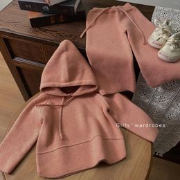 Clothing Sets Girls Clothes Suit Korean Style 2024 Autumn And Winter Fashion Hooded Sweater Casual Childrens Pants Two-piece Set