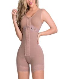 High Compression Shapers Full Body Shapewear With Hook And Eye Front Closure Shaper Adjustable Bra Slimming Bodysuit Fajas Colombi5914867