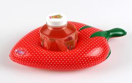 New Strawberry Cups Holder Inflatable Floats Tubes Fruit Coaster Pool Toys Apple Cherry Shaped Water Sports Swimming Products 1 5d4673497