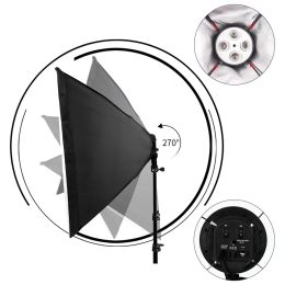 SH 4 Lamp Holders Softbox With 2M Light Stand Photography Accessories Use in Photo Studio Continuous Lighting Photographic Kit