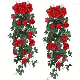 Decorative Flowers 1PC Artificial Rose Hanging Vine Living Room Dining Party Garden Indoor And Outdoor Home Decoration