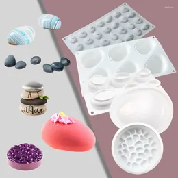 Baking Moulds Meibum DIY Handmade Painting Art Stone 3D Pebble Silicone Cake Molds Dessert Tools Cobblestone Soap Mold