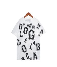 Fashion Brand Luxury Mens T shirt Polo Shirt Front and Back Letter Print Round Neck Short Sleeve Loose Tshirt Casual Top Black Wh3613224