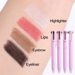 4 In 1 Makeup Pen Eyebrow Pencil Waterproof Lip Liner Highlighter Drawing Eye Brow Easy Color Sweat-Proof Cosmetic Beauty Tools