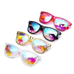 C F GOGGLE Kaleidoscope Colorful Glasses Rave Festival Party Sunglasses Lens Women's Sunglasses Eyewear Caleidoscoop Zonnebril1 303V