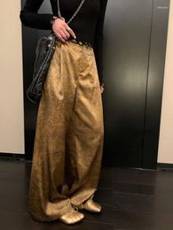 Women's Pants HOUZHOU Vintage Youthful Woman Baggy Satin Suit Oversize Japanese Style Harajuku Korean Fashion Trousers Old Money Luxury