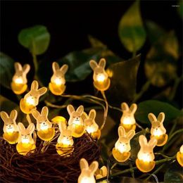 Party Decoration Easter Rabbits Carrots Light Batteries Copper Wire Waterproof LED String Lights Home Outdoor Decorations