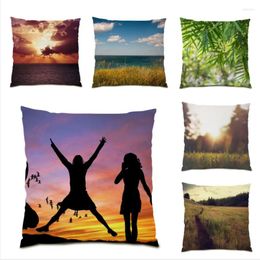 Pillow Decorative Cover Comfortable Nordic Real Picture Polyester Linen Living Room Decoration Velvet Fabric Cases E0794