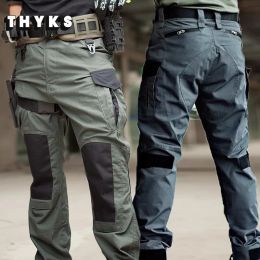 Men's New Wear-resisting Cargo Pant Multi-Pockets Commute Combat Wear-resisting Trousers Male Solid Outdoor Hiking Joggers