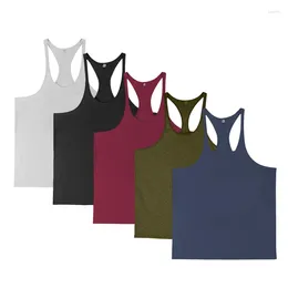 Men's Tank Tops 5pcs Cotton GYM O-neck Clothing Sports Vest For Boys Bodybuilding Sleeveless Shirt Workout Running Male