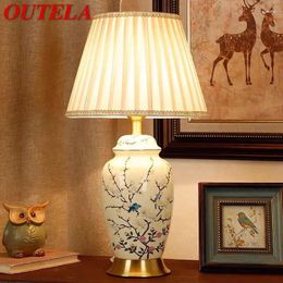 Table Lamps OUTELA Modern Ceramic Desk Lamp LED Chinese Simple Creative Bedside Light For Home Living Room Bedroom Study Decor