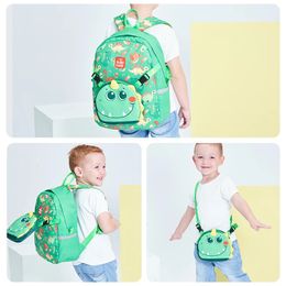 Childrens cartoon backpack teenagers dinosaur cute kindergarten backpack waterproof childrens backpack boys and girls shoulder bag 240527
