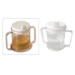 Tumblers Clear Mug -Handled Sippy Cup 10oz. For Patients Elderly Handicapped