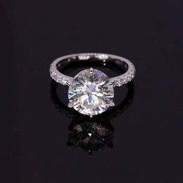 Fancy 5Ct D Colour 10K Diamond Lab Moissnaite Rings Real Gold Engagement Band Eternity Ring