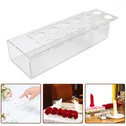 Vases Modern Acrylic Flower Vase Rectangular Floral Centrepiece For Home Wedding Dining Table Clear Transparent Design