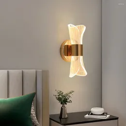 Wall Lamp Acrylic Luxury Elegant Mount Hanging Light Modern LED Bedside Restaurant