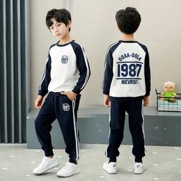 Clothing Sets Spring And Autumn Sport Kids Clothes Girl Boy Long Sleeve Letter Sweatshirt Pencil Pant For Boys Girls Children's Set 5-14