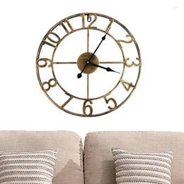 Wall Clocks Metal Clock Decorative Modern Wrought Iron With Arabic Numerals For El Restaurant Cafes Pubs