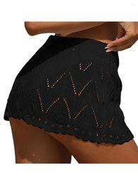 Women S Swimsuit Cover Up Crochet Sheer Short Beach Skirt With Tassels Knitted Mini