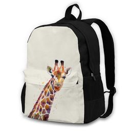 Backpack Giraffe Backpacks Cool Polyester Back To School Teenage Print Bags 208S