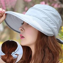Ball Caps Women Girls Summer Sun Hat Outdoor UV Protection Anti-Uv Visor Sunscreen Wide Brim Folding Detachable Travel Beach Hats