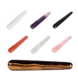 Crystal Massage Wand Natural Rose Quartz Amethyst Tiger Eye Slimming Face Magic Pleasure Wand for Women Massage Relaxation2037037