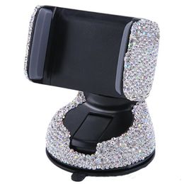 3 In 1 360 Degree Car Phone Holder for Car Dashboard Auto Windows and Air Vent with DIY Crystal Diamond Phone Bracket 220Q