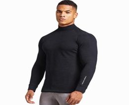 New Long sleeved Tshirt Men Slim fit gyms Fitness Bodybuilding workout joggers Clothing male Casual fashion Brand tees tops5087363