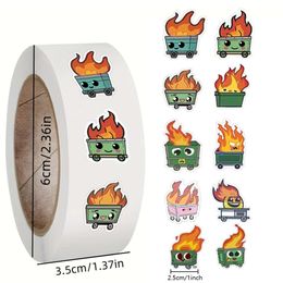 500PCS Construction Vehicle for Kids Cute Excavator Fire Truck Tractor Stickers Rewards and encouragement tags