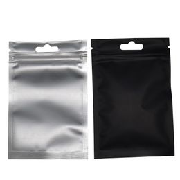8 5 13cm Black Matte Aluminum Foil Zip Lock Packing Bag 100Pcs Lot Resealable Mylar Zipper Pack Pouch Self Sealing Storage Package Bags 322w