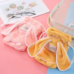 Towel Giveaways Women Girl Drawstring Shoulder Creative Coral Velvet Bag Stuffed Toy Children School Backpack Kids Gift Toys