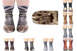 New Cartoon 3D Print Animal Foot Socks Hoof Paw Feet Crew Socks Adult Digital Simulation Unisex Tiger Dog Cat Sock4693758