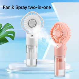 Portable Handheld Spray Fan 4-Speed Water Spray Mist Fan Summer Cooling Artefact USB Charging Summer Supplies Outdoor Mini Fan