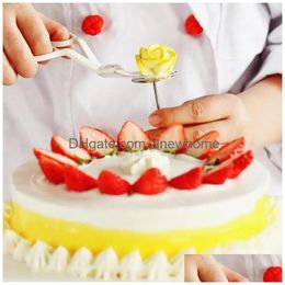 Cake Tools 1 Set Flower Scissors Nail Splastic Pi Confectionery Nails Ice Cream Decorating Baking Tool Diy Pastry Bracket Drop Deliver Dhews