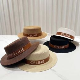 Fashion CEL Straw Hat Womens Mens Designer Bucket Hats Luxury Wide Brim Sunhat Summer Beach Hat Ladies Casual Outdoor Casquette 10 Colours