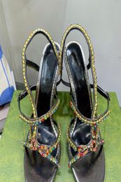 Fashion high quality new bridal shoes high platform sandals cowhide sexy t show sh oes 10cm heel women summer 35-411151702