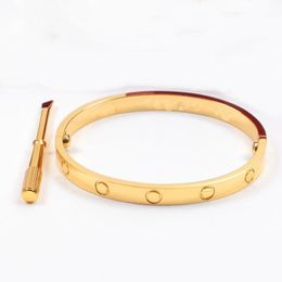 2022 Top Quality Titanium Steel Charm Bracelets silver rose gold Bangles for Women Men Bracelet Not With Box Wedding Jewellery 232M