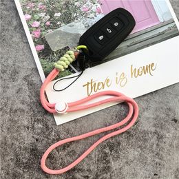 Pendant for Mobile Case Lanyard Adjustable Neck Strap Contrast Color Rope Necklace Handmade Telephone Accessory Premium Keychain