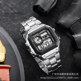 Wristwatches Digital Watch Men's Stainless Steel Strap Countdown Sport Watches Waterproof Led Electronic Wristwatch Treloj Hombre